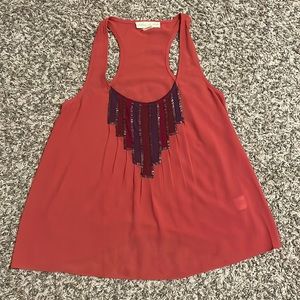 NWOT chiffon beaded tank top